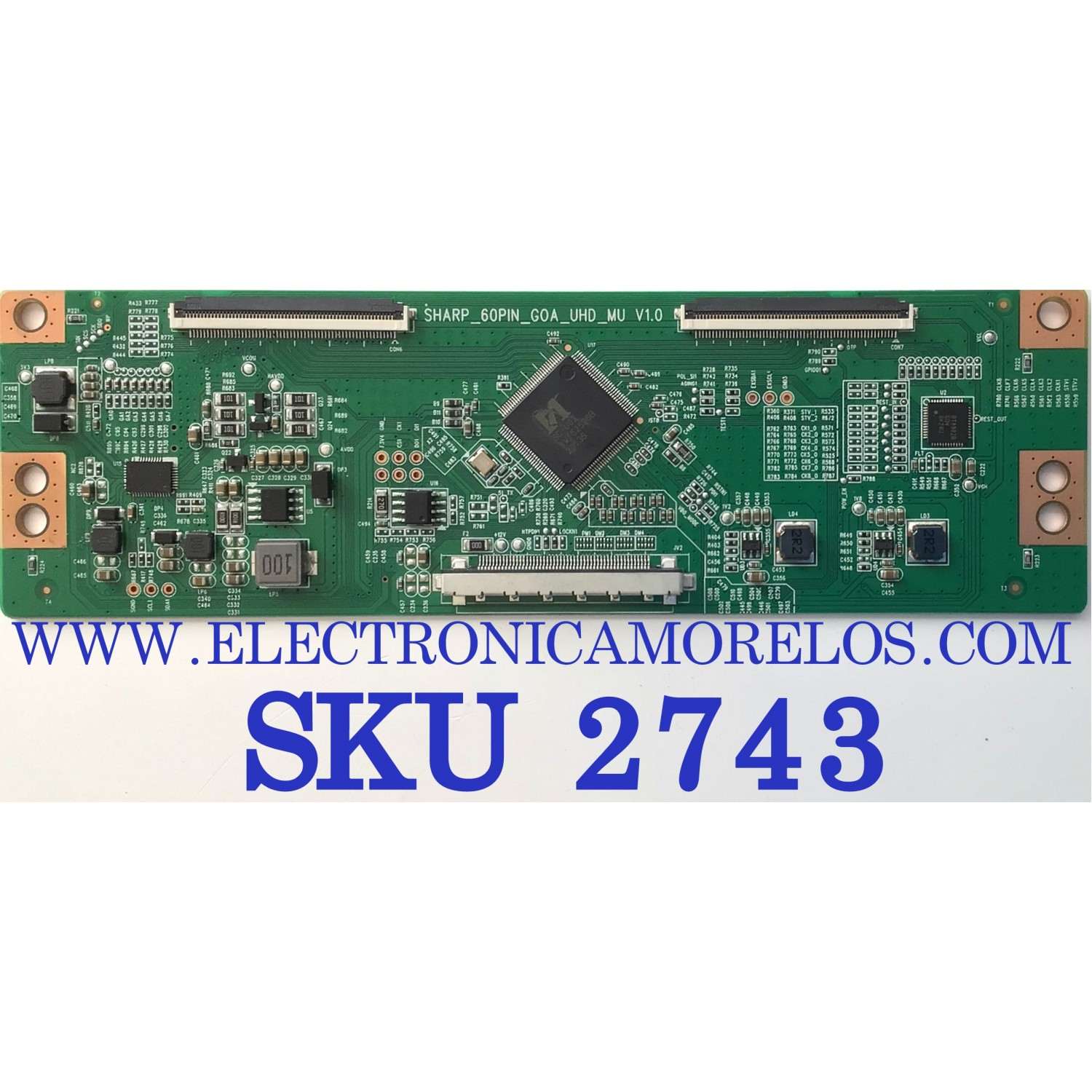T-CON PARA TV RCA / NUMERO DE PARTE SHARP_60PIN_G0A_UHD_MU / SHARP60PING0AUHDMU V1.0 / MODELO RWOSU6547-B